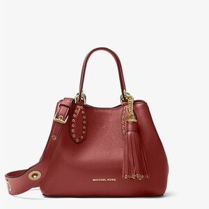 Brooklyn Small Leather Satchel in burgundy